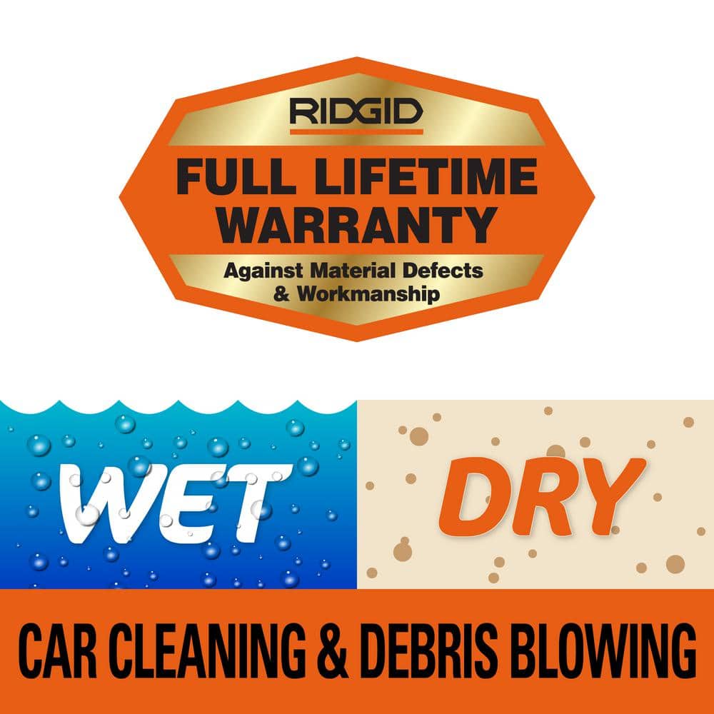 4 Gal. 6.0 Peak HP Wet/Dry Shop Vacuum with Detachable Blower, Fine Dust Filter, Hose, Accessories and Car Cleaning Kit WD4080A