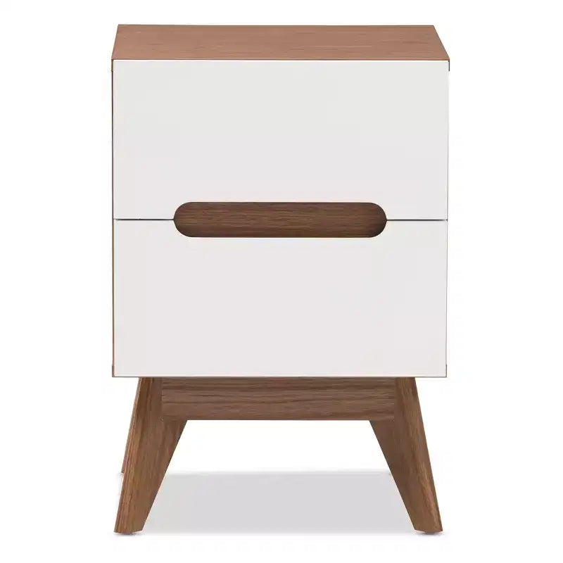 Table de chevet en bois de style Mid-Century avec 3 tiroirs de rangement