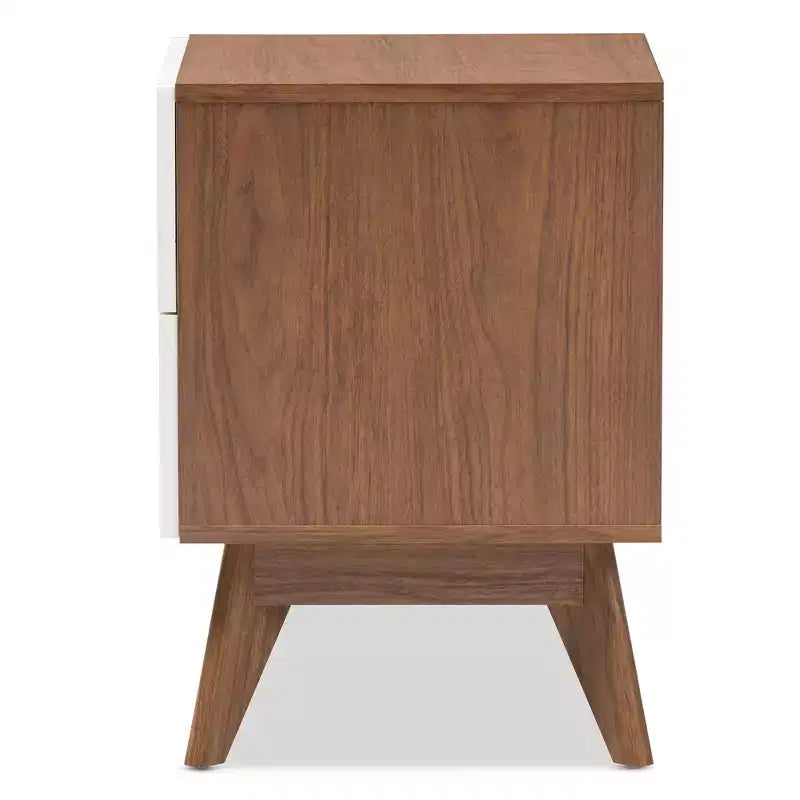 Table de chevet en bois de style Mid-Century avec 3 tiroirs de rangement