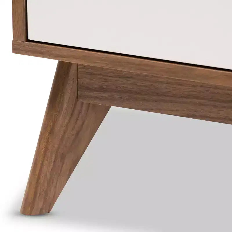 Table de chevet en bois de style Mid-Century avec 3 tiroirs de rangement
