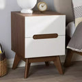 Table de chevet en bois de style Mid-Century avec 3 tiroirs de rangement