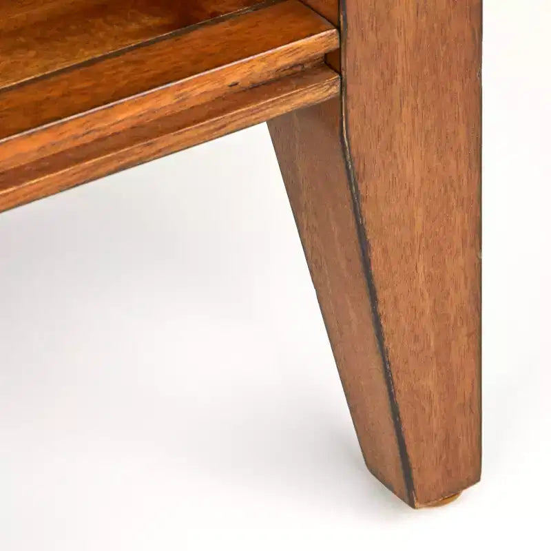 Table de chevet moderne du milieu du siècle à 2 tiroirs en chêne : Table de chevet moderne avec rangement, placage de bois d'acacia, glissières en métal