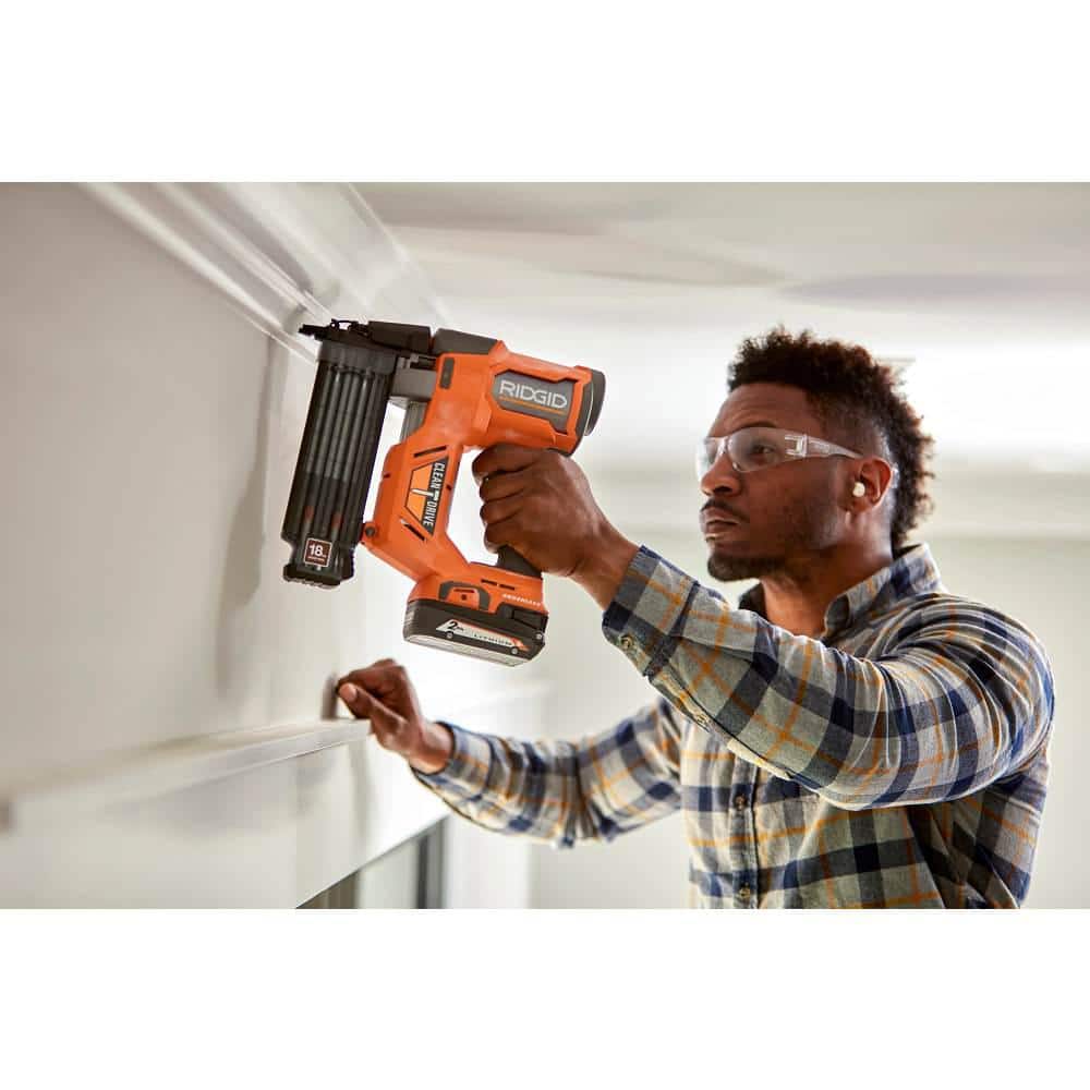 18V Brushless Cordless 18-Gauge 2-1/8 in. Brad Nailer with (2) 4.0 Ah Batteries, Charger, and Bag R09891B-AC93044SBN