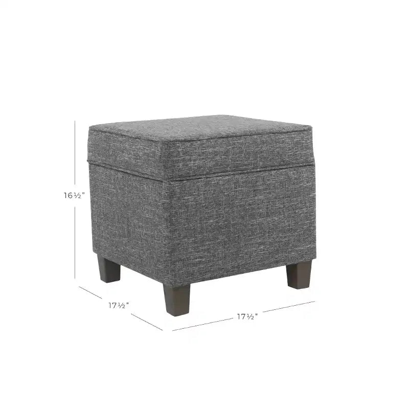 Pouf de rangement carré avec couvercle amovible