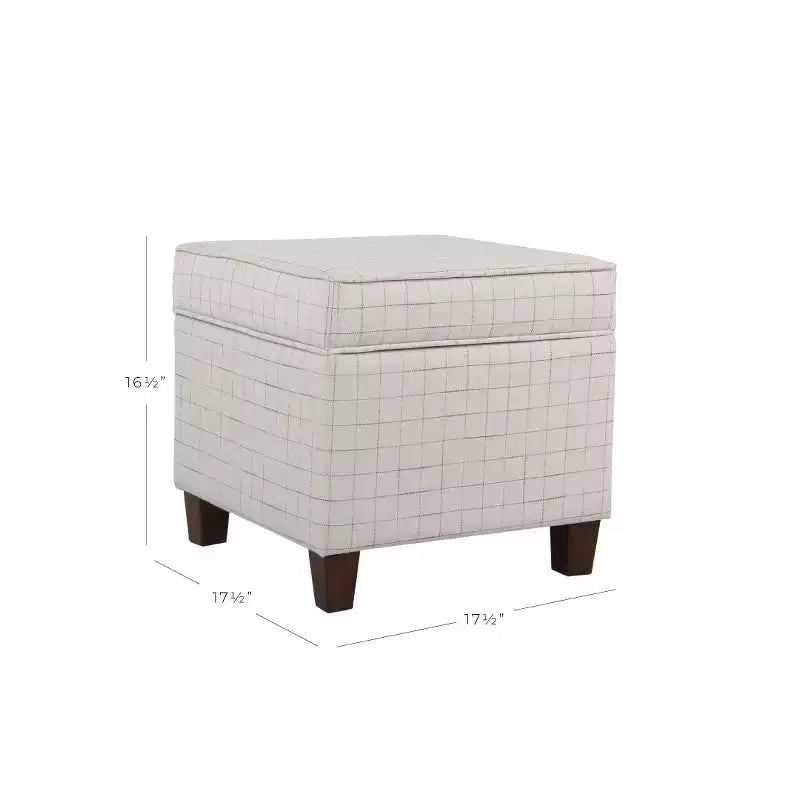 Pouf de rangement carré avec couvercle amovible