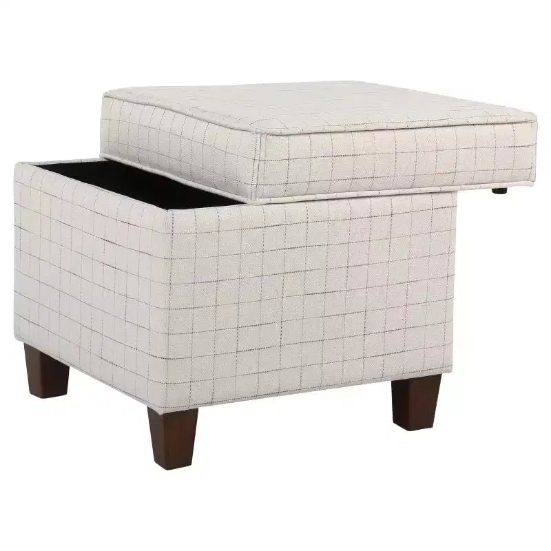 Pouf de rangement carré avec couvercle amovible