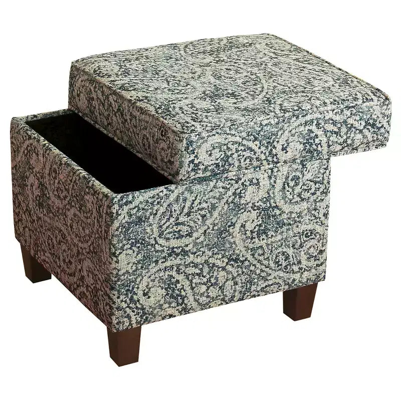Pouf de rangement carré avec couvercle amovible