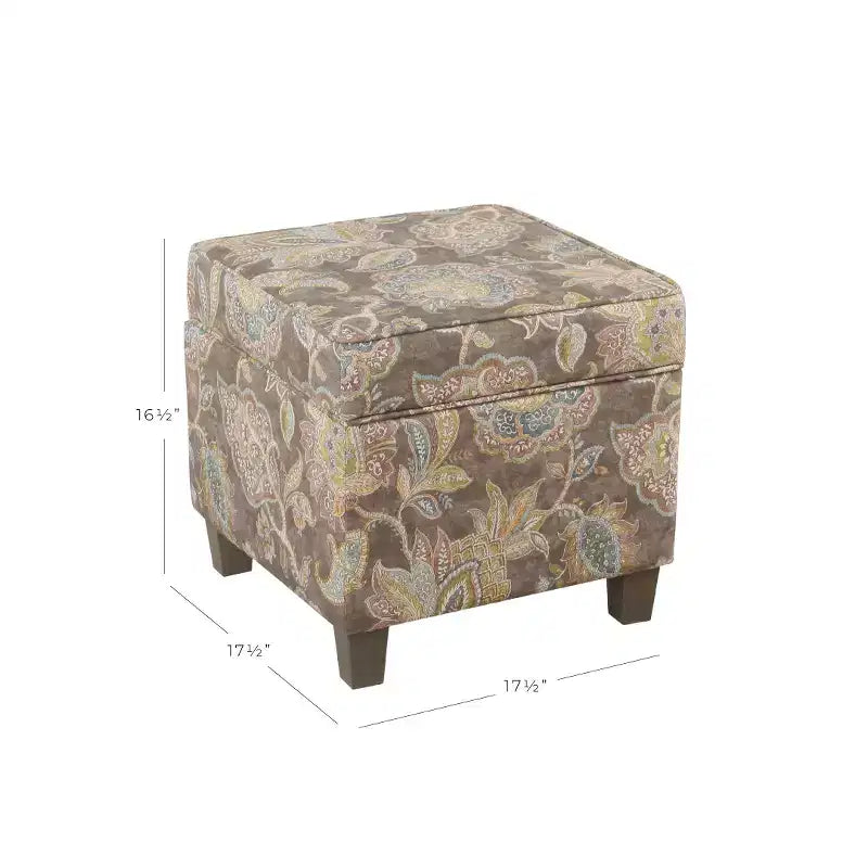 Pouf de rangement carré avec couvercle amovible