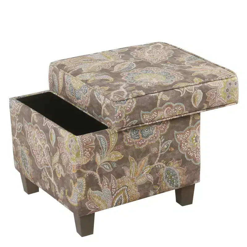 Pouf de rangement carré avec couvercle amovible