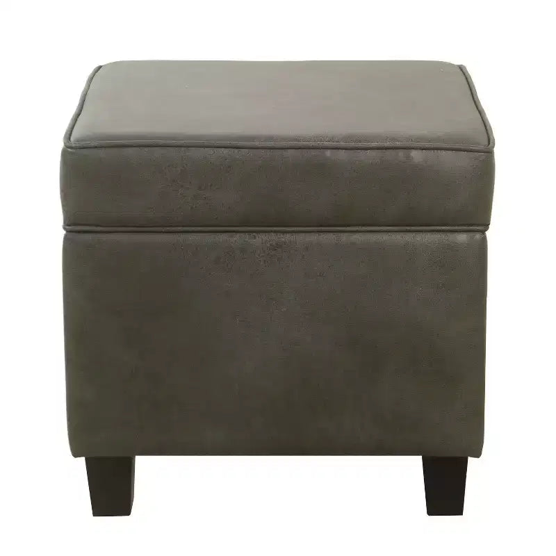 Pouf de rangement carré avec couvercle amovible