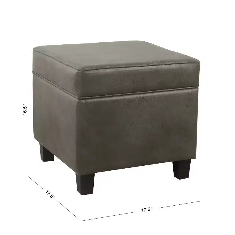 Pouf de rangement carré avec couvercle amovible