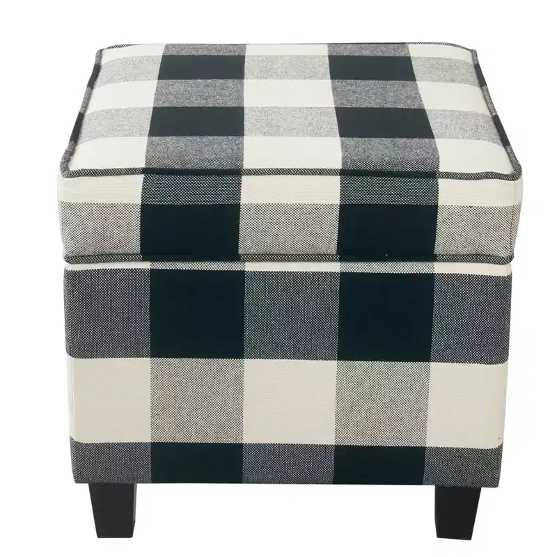 Pouf de rangement carré avec couvercle amovible