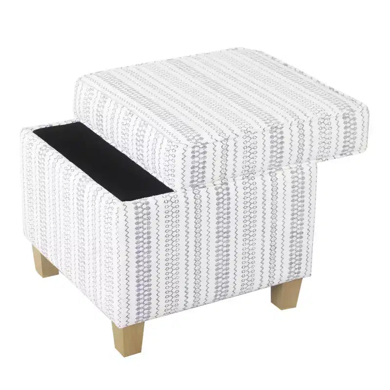 Pouf de rangement carré avec couvercle amovible