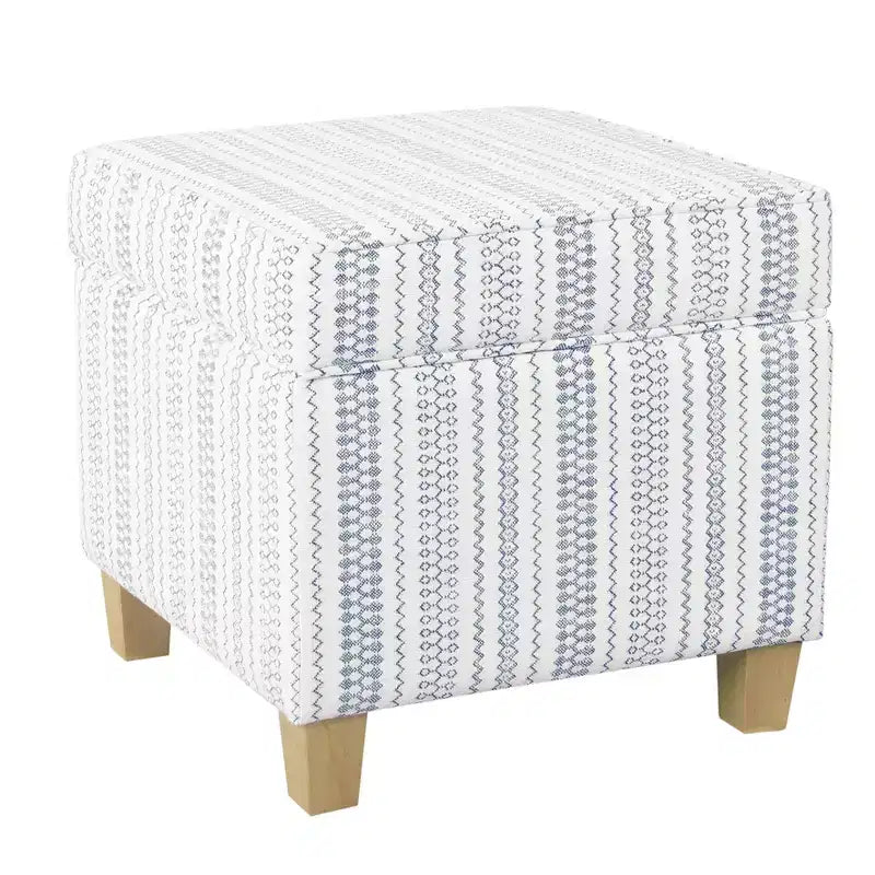 Pouf de rangement carré avec couvercle amovible