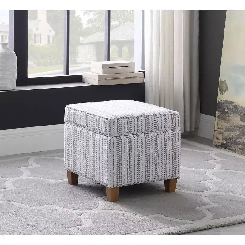 Pouf de rangement carré avec couvercle amovible