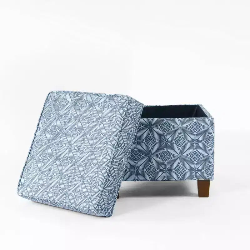 Pouf de rangement carré avec couvercle amovible