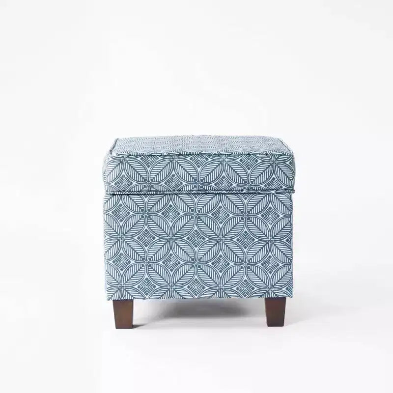 Pouf de rangement carré avec couvercle amovible