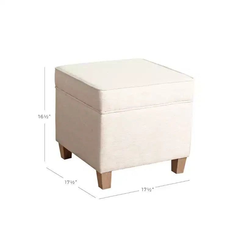 Pouf de rangement carré avec couvercle amovible