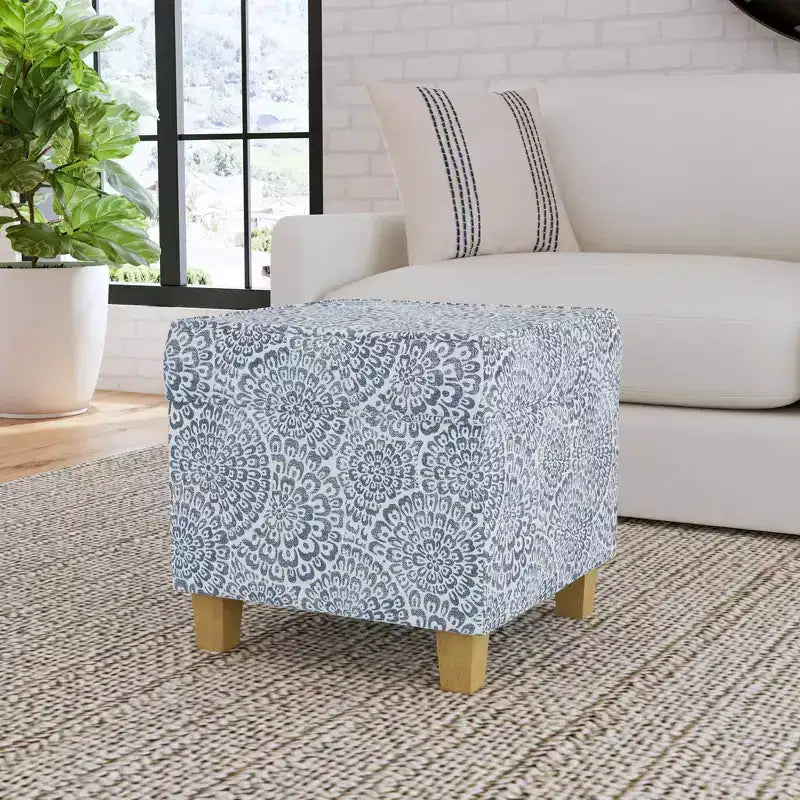 Pouf de rangement carré avec couvercle amovible