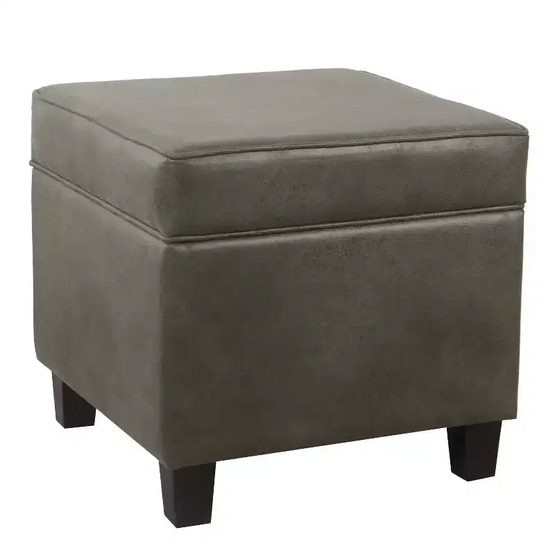Pouf de rangement carré avec couvercle amovible