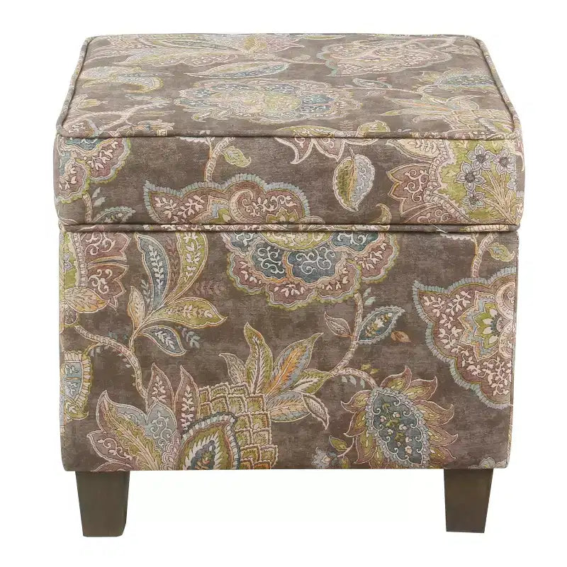 Pouf de rangement carré avec couvercle amovible