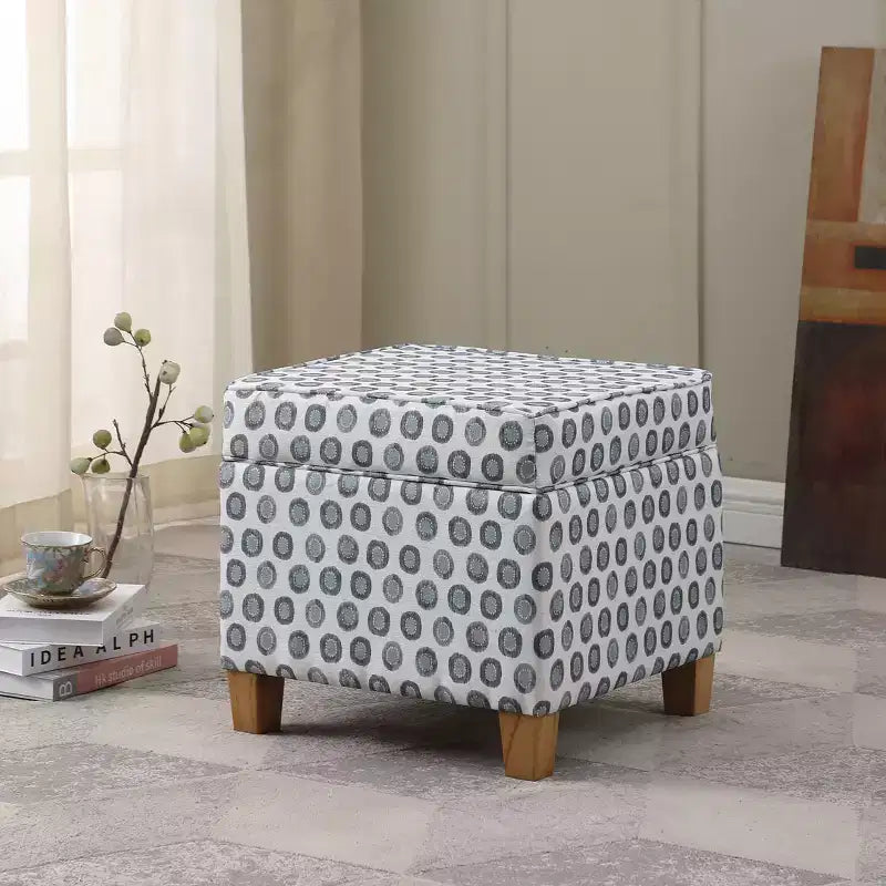 Pouf de rangement carré avec couvercle amovible
