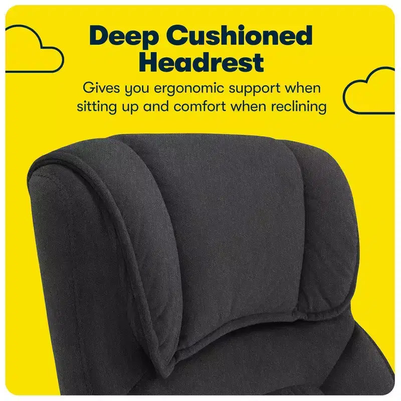 Chaise de bureau ergonomique | Hauteur réglable, coussin en microfibre, roulettes à 360°