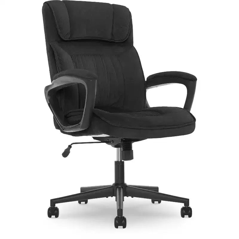Chaise de bureau ergonomique | Hauteur réglable, coussin en microfibre, roulettes à 360°