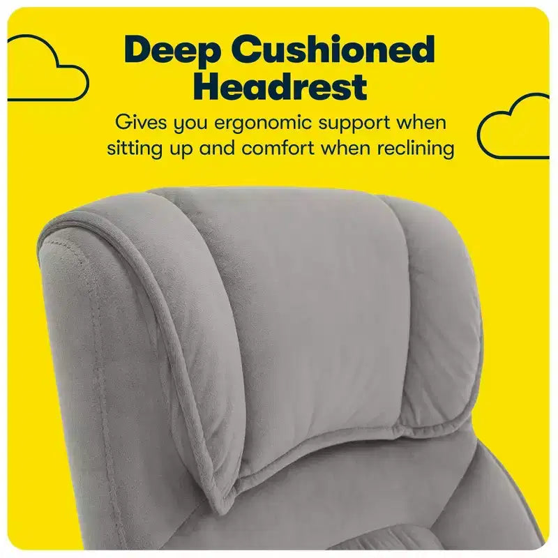 Chaise de bureau ergonomique | Hauteur réglable, coussin en microfibre, roulettes à 360°