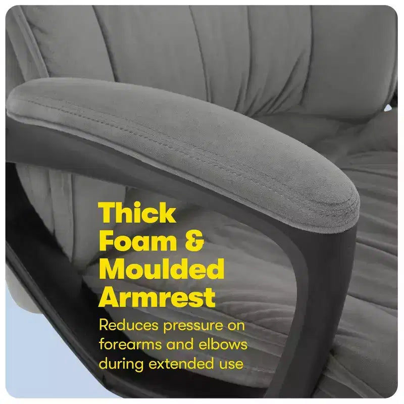 Chaise de bureau ergonomique | Hauteur réglable, coussin en microfibre, roulettes à 360°