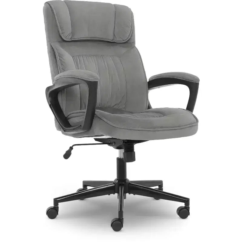 Chaise de bureau ergonomique | Hauteur réglable, coussin en microfibre, roulettes à 360°
