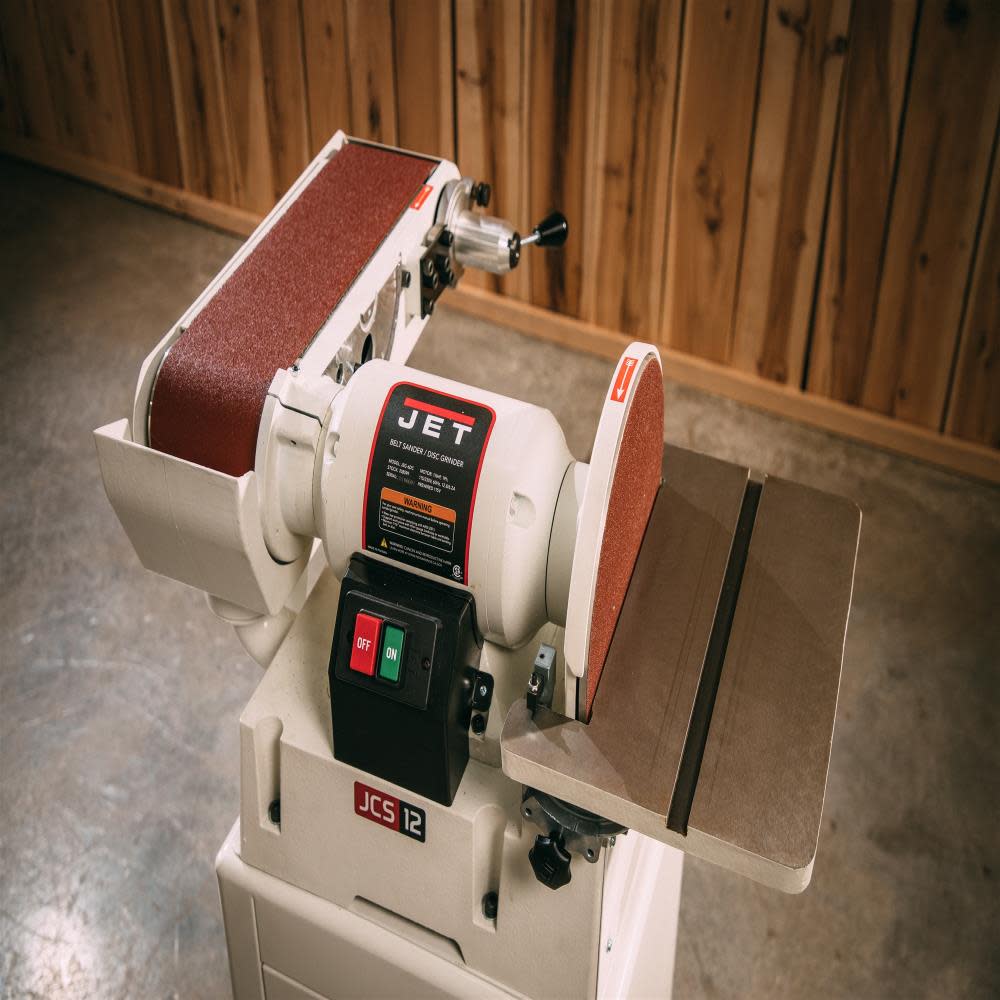 JSG-6DCK 6 In. x 48 In. Belt / 12 In. Disc Sander with Open Stand