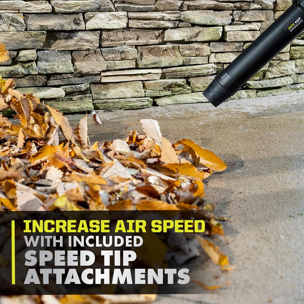 40V HP Brushless Whisper Series 155 MPH 600 CFM Cordless Battery Leaf Blower with 4.0 Ah Battery and Charger RY404130