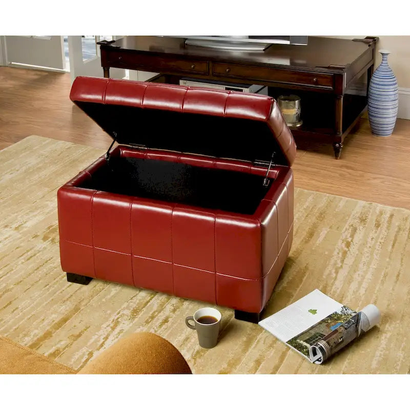 SAFAVIEH Lissa Red Manhattan Storage Bench - 30 x 18 x 17 - 30Wx18Dx17H