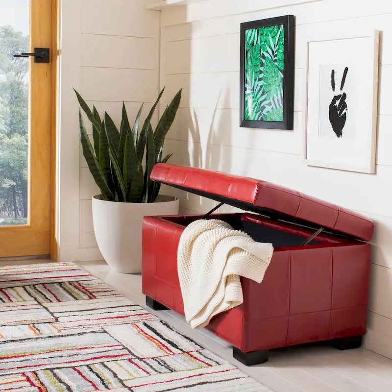 SAFAVIEH Lissa Red Manhattan Storage Bench - 30 x 18 x 17 - 30Wx18Dx17H