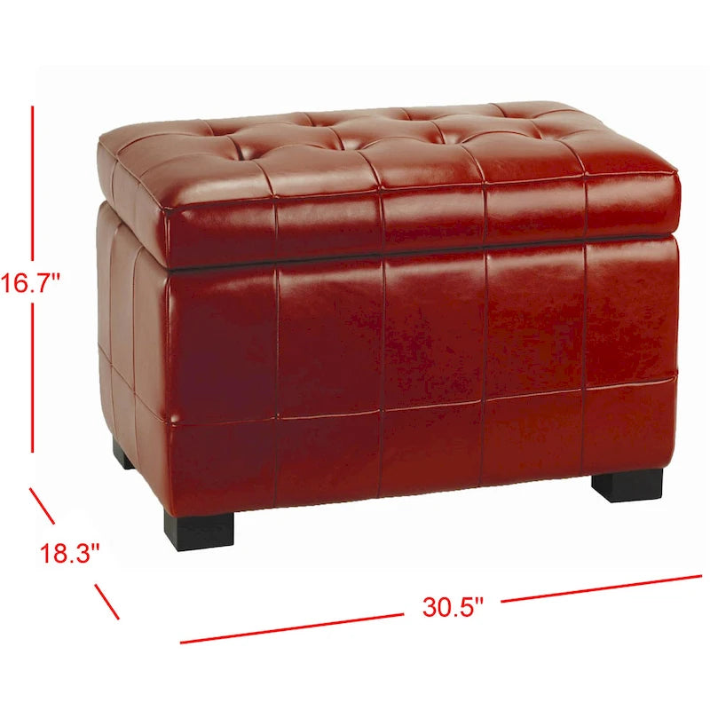 SAFAVIEH Lissa Red Manhattan Storage Bench - 30 x 18 x 17 - 30Wx18Dx17H