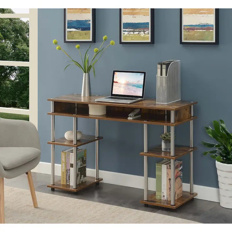 Convenience Concepts Designs2Go No Tools Student Desk with Shelves