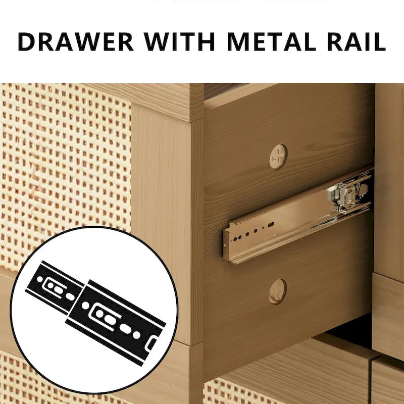 6 drawers Rattan dresser Rattan Drawer,