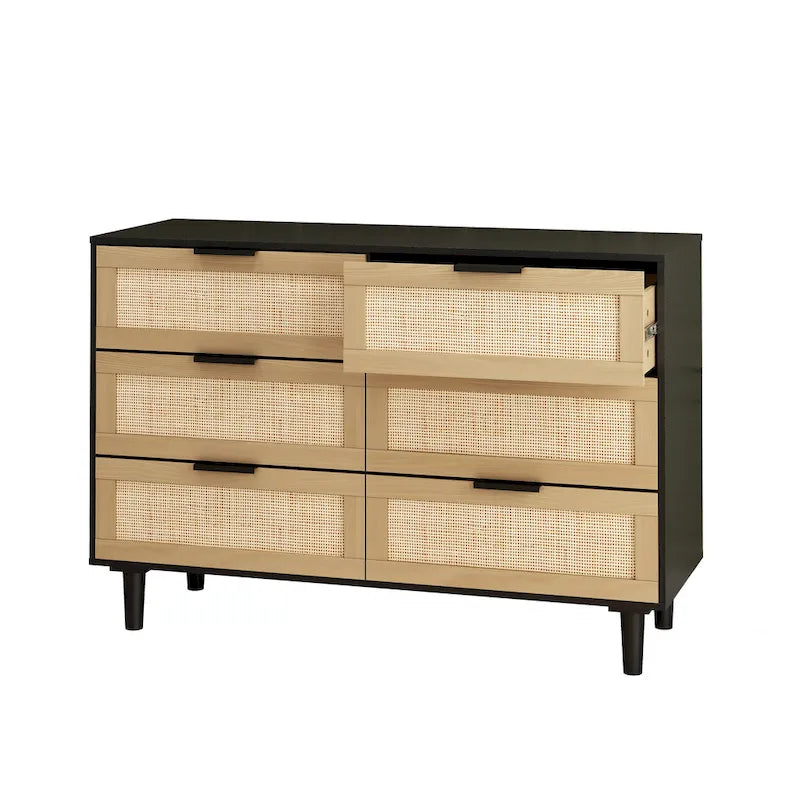 6 drawers Rattan dresser Rattan Drawer,