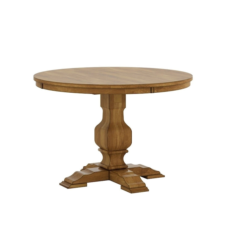 Eleanor Oak Round Solid Wood Top 3-piece Slat Back Dining Set by iNSPIRE Q Classic