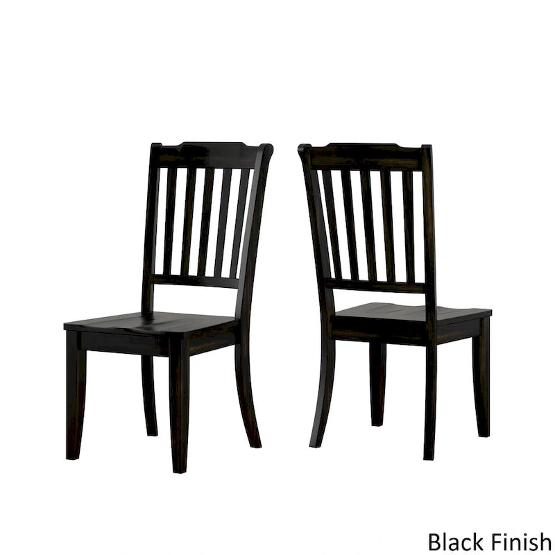 Eleanor Oak Round Solid Wood Top 3-piece Slat Back Dining Set by iNSPIRE Q Classic