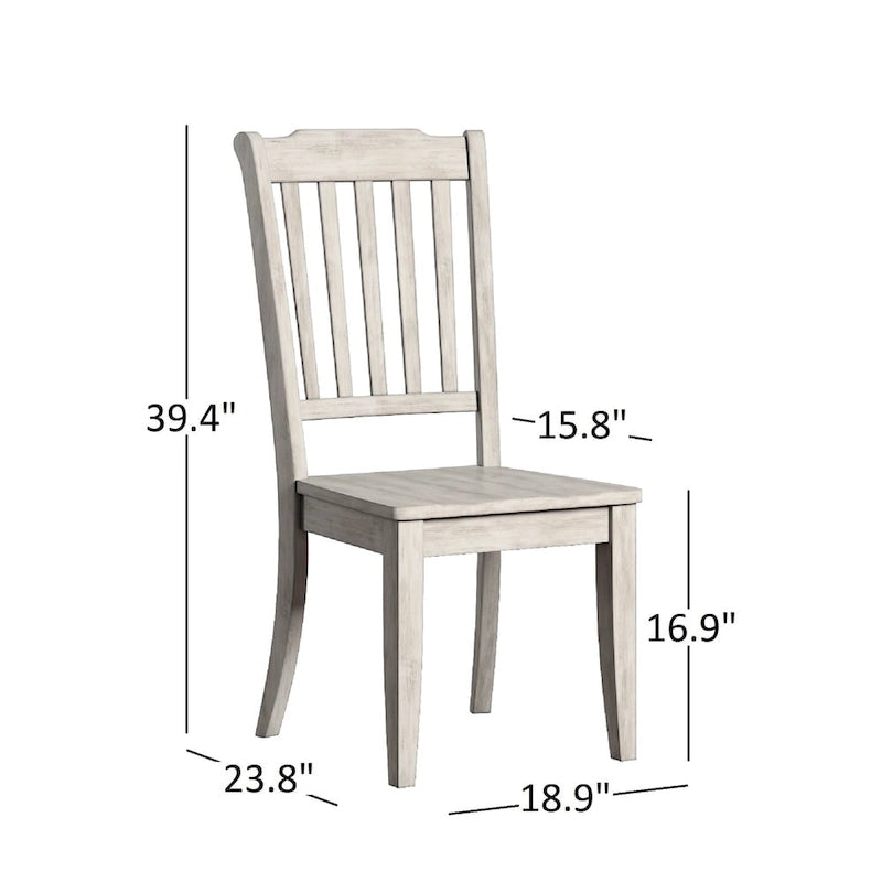 Eleanor Oak Round Solid Wood Top 3-piece Slat Back Dining Set by iNSPIRE Q Classic