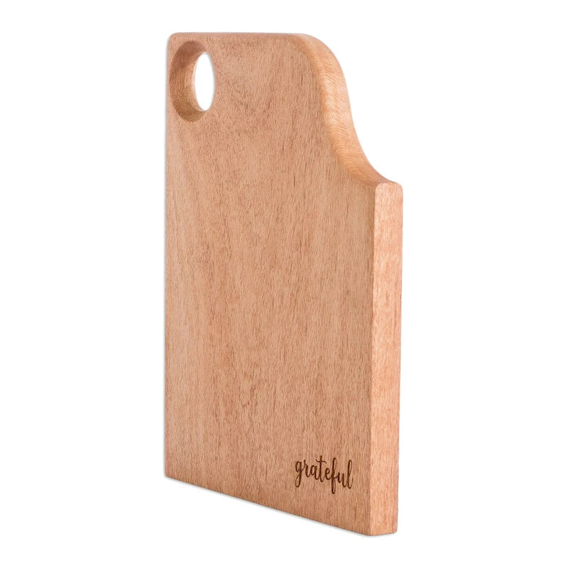 Novica Handmade Vibrant Delicacies Wood Cutting Board