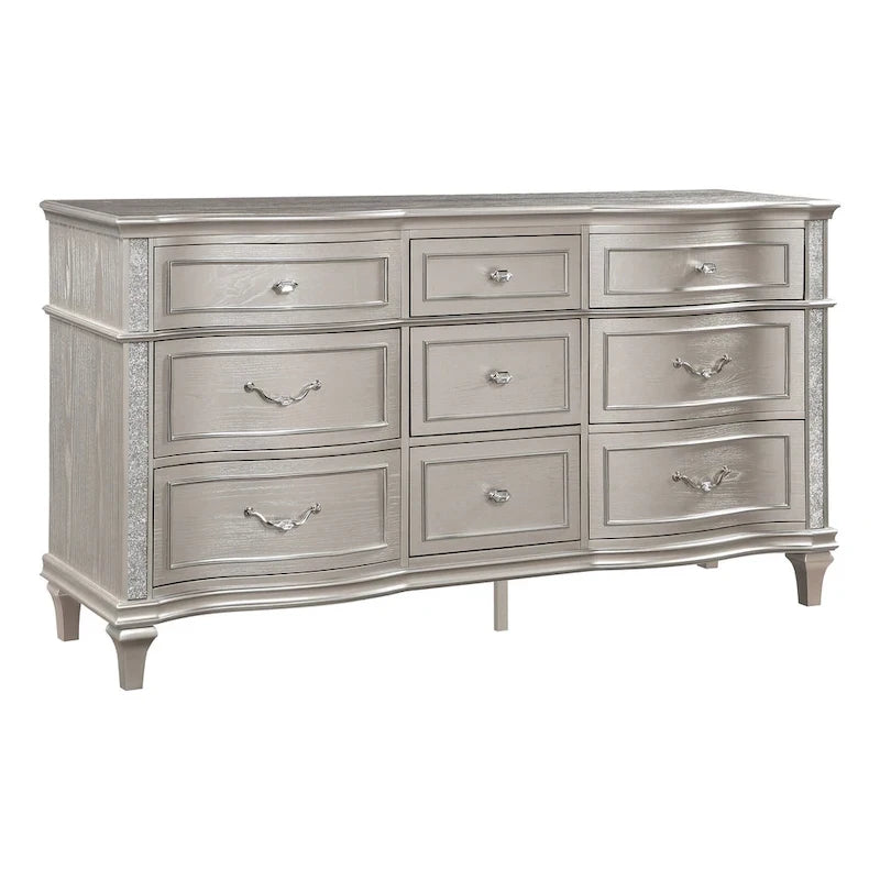 Katerina Ivory and Silver Oak 4-piece Upholstered Platform Bedroom Set