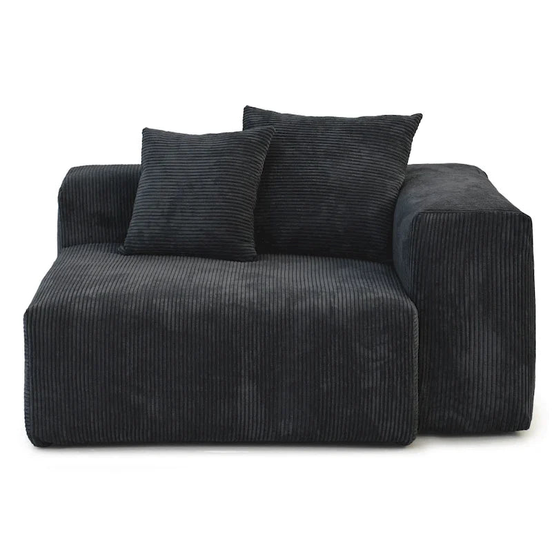 143-inch Sofa Couch - Deep Seat Sofa with 5 Pillows, 3-Seater Couch in Corduroy Fabric, Modern Sofas for Living Room