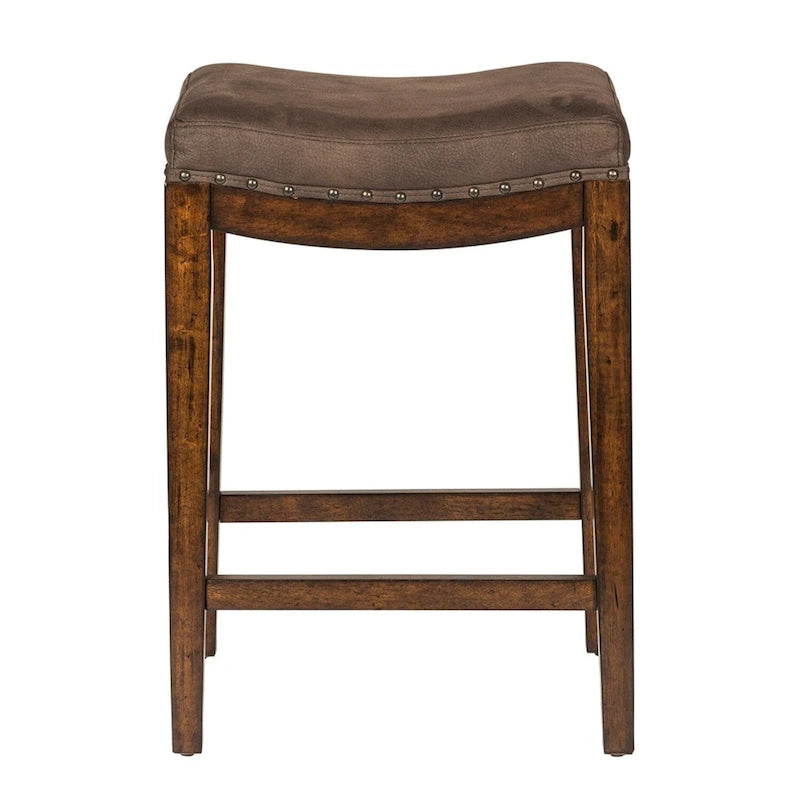 Aspen Skies Russet Brown Upholstered Console Stool (Single Stool Only)