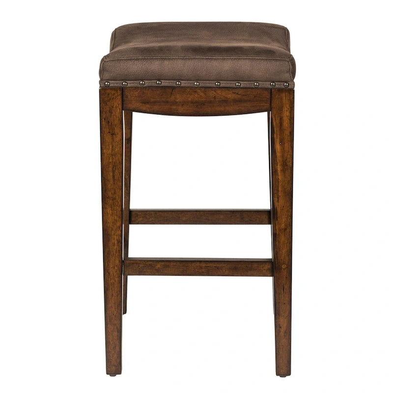 Aspen Skies Russet Brown Upholstered Console Stool (Single Stool Only)