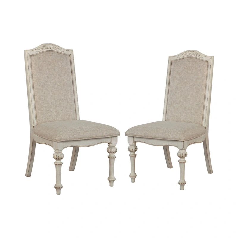 The Gray Barn Caelum Farmhouse Antique White Dining Chairs (Set of 2)