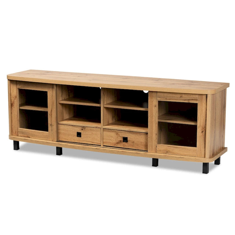 Walda Modern and Contemporary Wood TV Stand with 2-Drawer