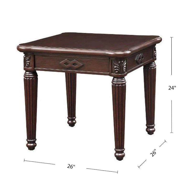 Square Wood End Table in Espresso Finish